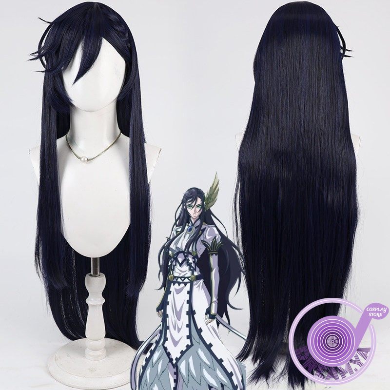 Anime Cosplay Wig Heat Resistant - วิกผมคอสเพลย์บรุนฮิลด์ รีเคิร์ด ออฟ ราแกนโรก สีน้ำเงินกรมท่า 100