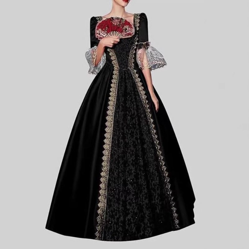 Medieval Renaissance Dress Women - ชุดเดรสสตรี S-5XL สไตล์ยุคกลาง ยุคเรอเนซองส์ วิคตอเรียน ชุดราตรีย้อนยุคยุโรป