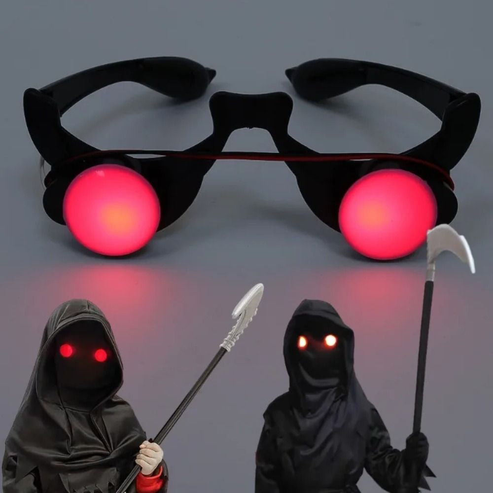 Glow In The Dark Party Glasses - แว่นตา LED ABS ตาแดง แว่นตาสีดำแดง สำหรับงานปาร์ตี้แฟนซี