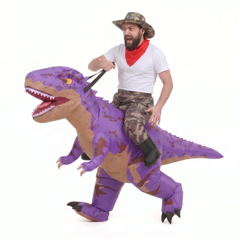 ชุดไดโนเสาร์เป่าลมลายพรางสีม่ว - Inflatable Dinosaur Costume Adult บทวิจารณ์และราคา