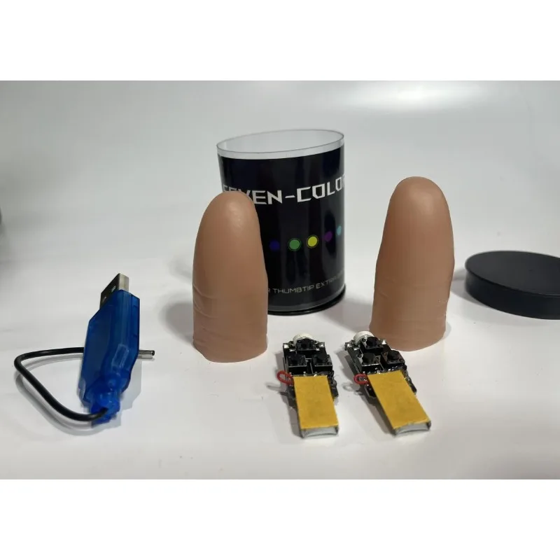 SUPER LIGHT เจ็ดสี LED Light T - Thumb Tip Magic Trick Set บทวิจารณ์และราคา