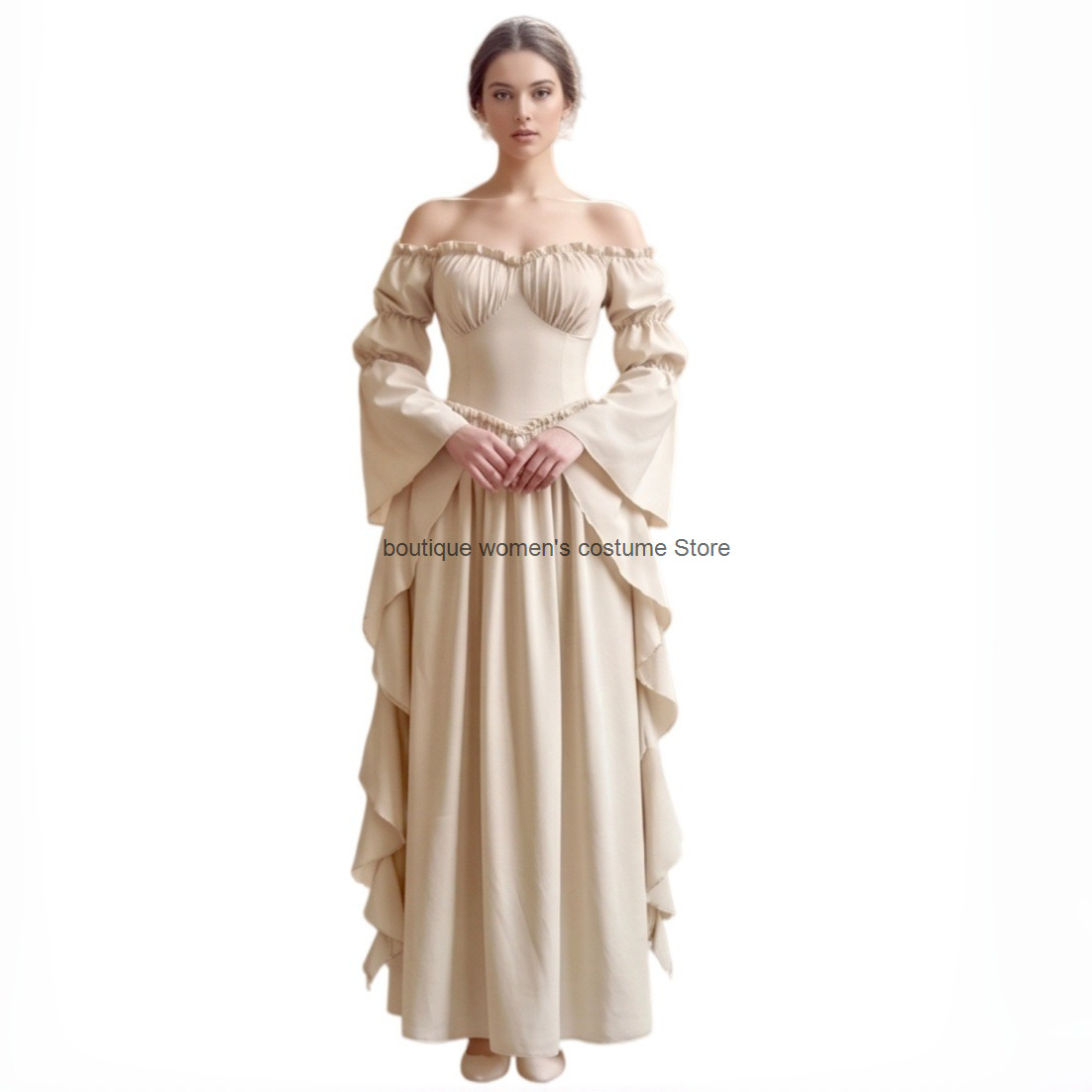 ชุดเดรสยาวสไตล์ยุคกลางและยุคฟื - Medieval Renaissance Dress Women บทวิจารณ์และราคา