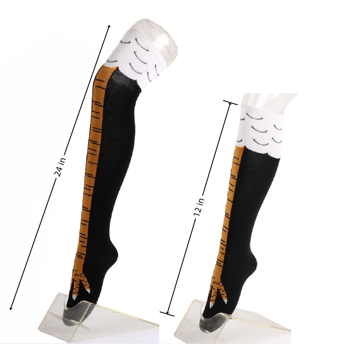 1/2 คู่ผู้หญิงเข่าสูงถุงเท้าอิ - Funny Chicken Leg Socks บทวิจารณ์และราคา